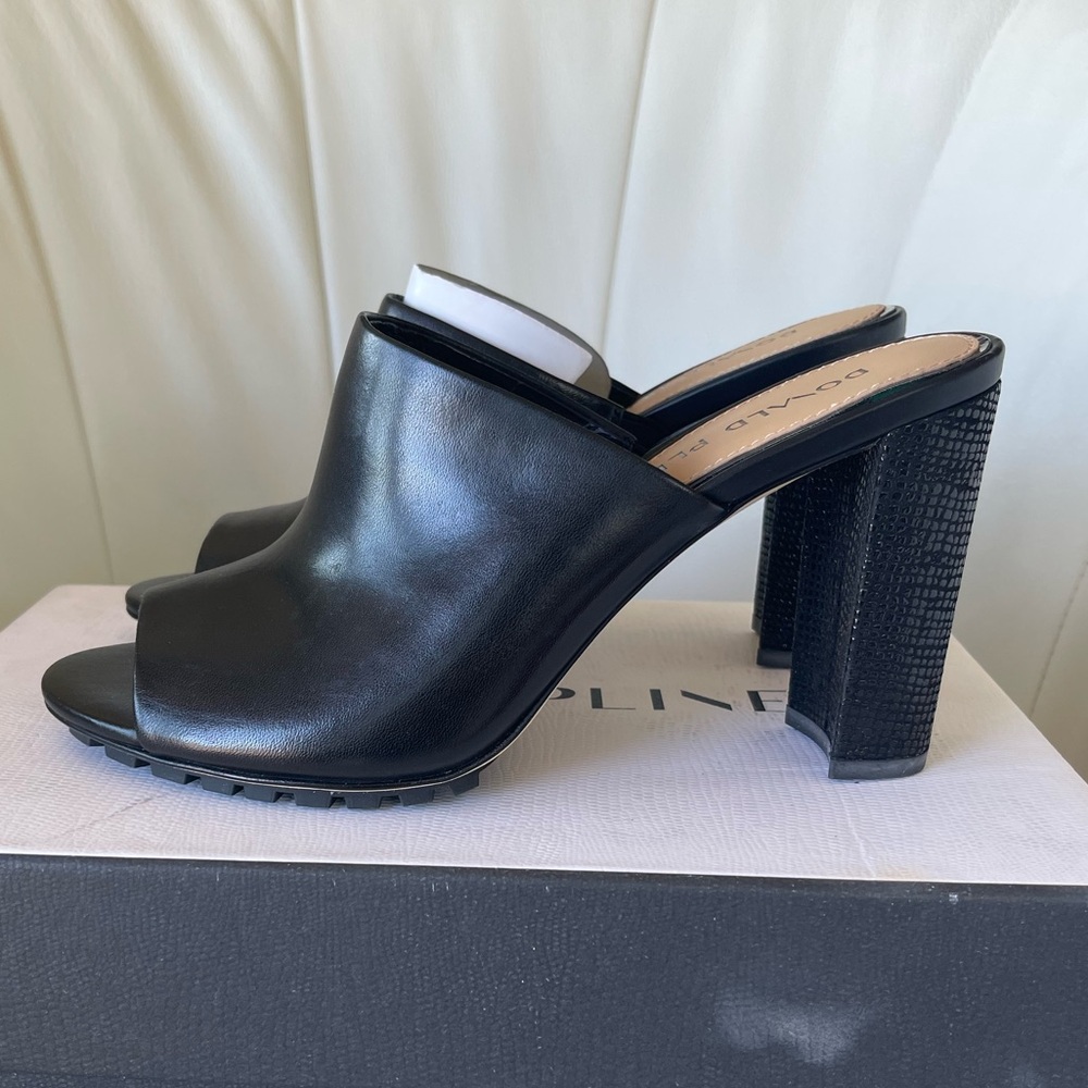 NEW DONALD PLINER SANDAL HEELS!! BLACK! SIZE 37.5